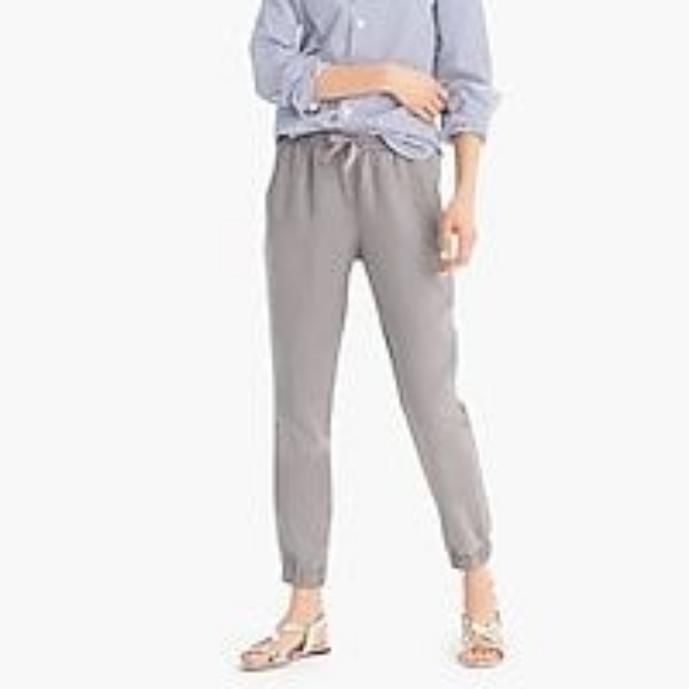 J.Crew Petite Point Sur seaside pant in linen 4 P